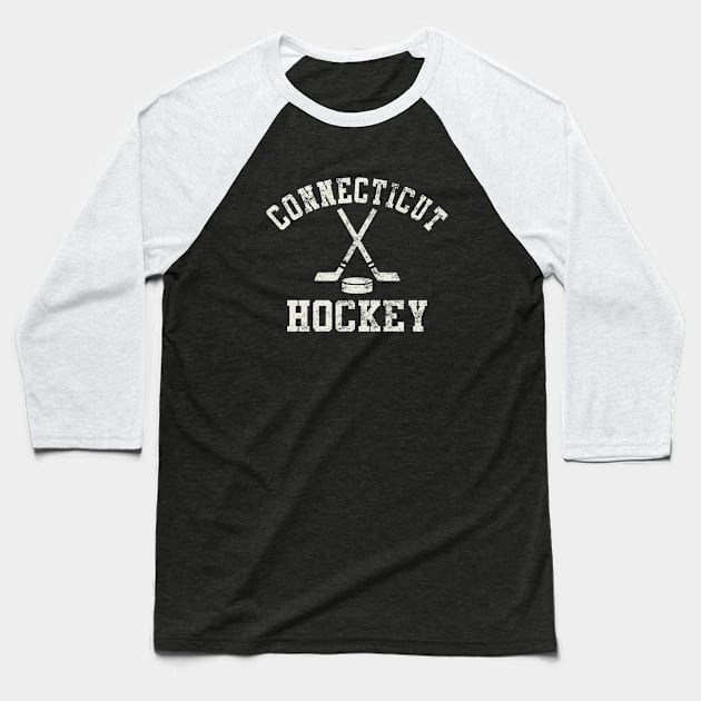 Vintage Connecticut Hockey Baseball T-Shirt by tropicalteesshop